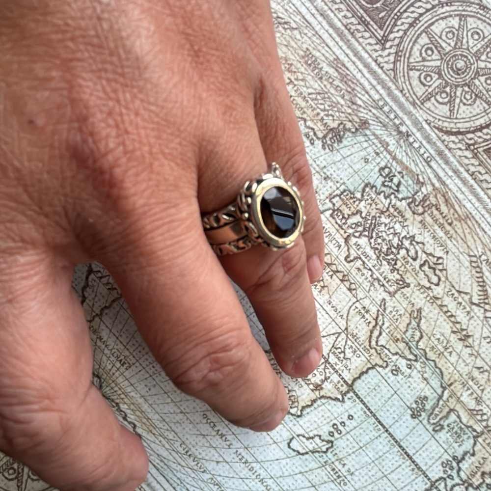 Silpada Sterling Silver Ring Stack With Smoky Qua… - image 5